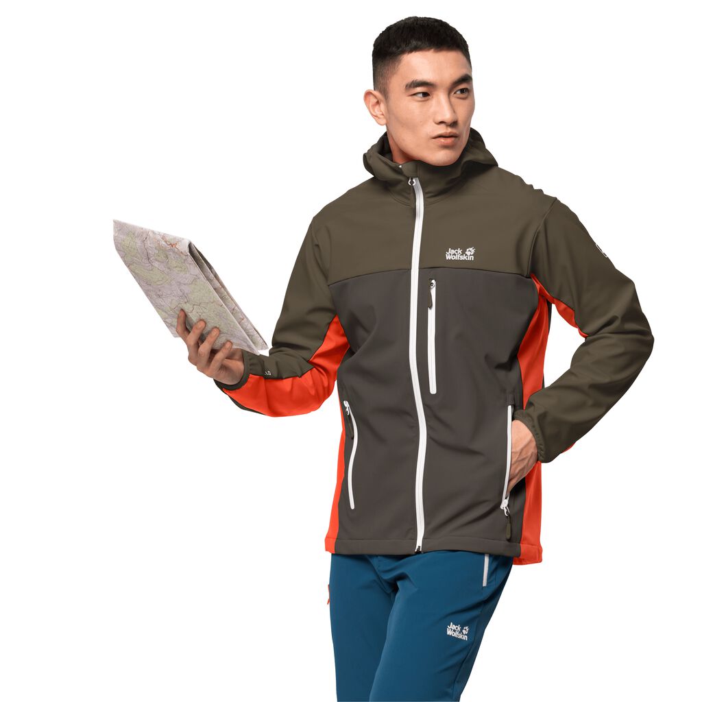 Jack Wolfskin EAGLE PEAK softshell μπουφαν ανδρικα γκρι καφε | GR7524035